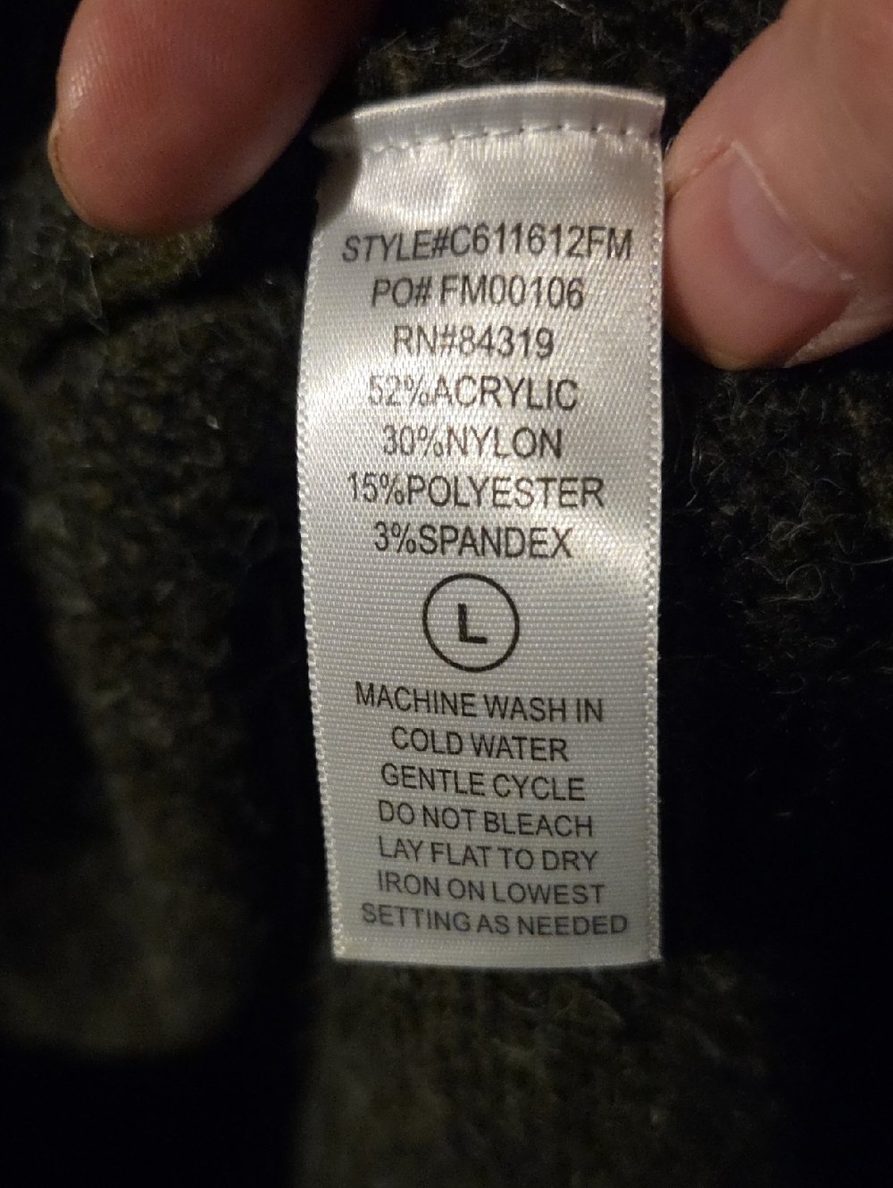 Cyrus Olive and Charcoal Hooded Cape - Picture 4 of 4